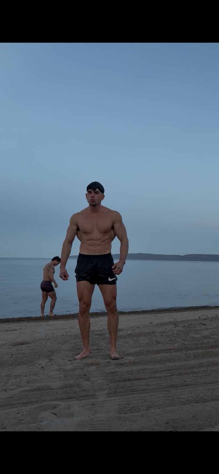 Nick Soulias on the beach